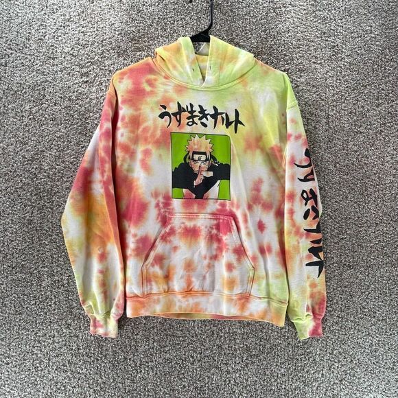 Naruto Shippuden Hoodie Sweatshirt Adult Small Tie Dye Pullover Shonen Jump Logo - Picture 1 of 11